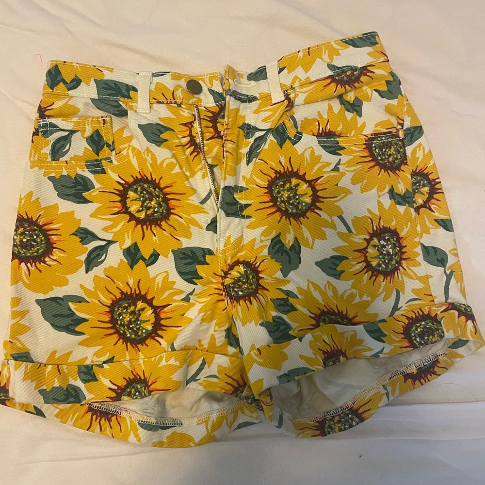 High Waisted American Apparel Sunflower Shorts